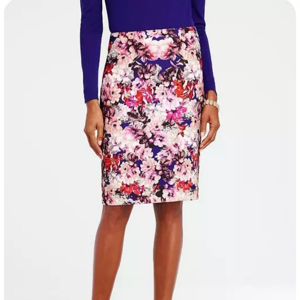 Mirrored Bouquet Floral Pencil Skirt